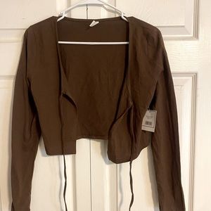 Brown tie top